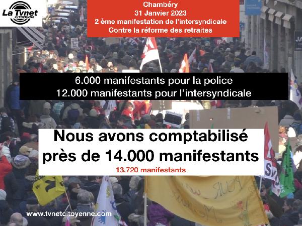 Le vrai chiffre des manifestants à Chambéry le 31 janvier 2023