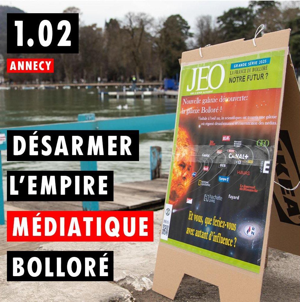 Annecy : Extinction Rebellion et les Soulèvements de la terre ont mené une action contre le Milliardaire Bolloré