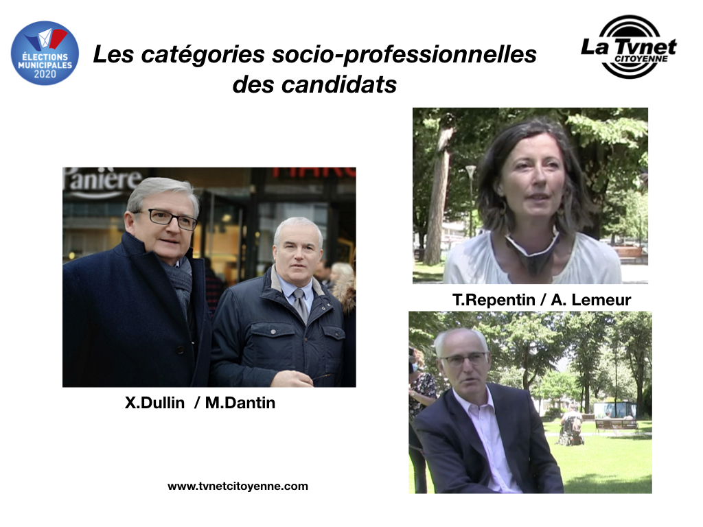 Dantin / Repentin : Les catégories socio-professionnelles des candidats